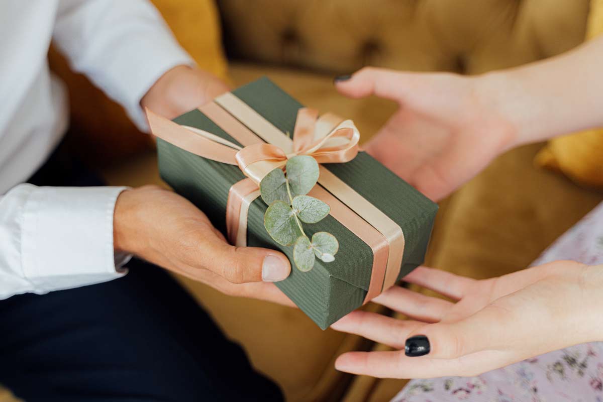 Photo of a gift being given