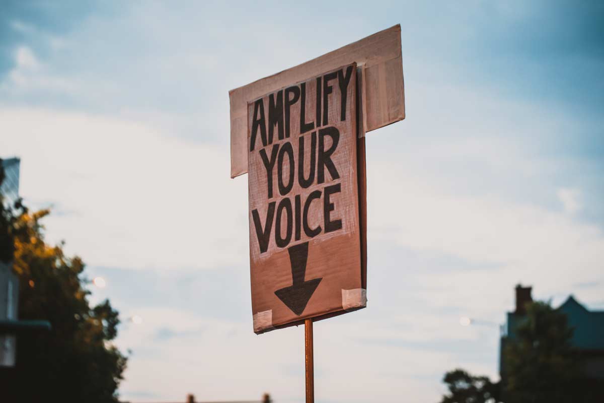 placard held in the air