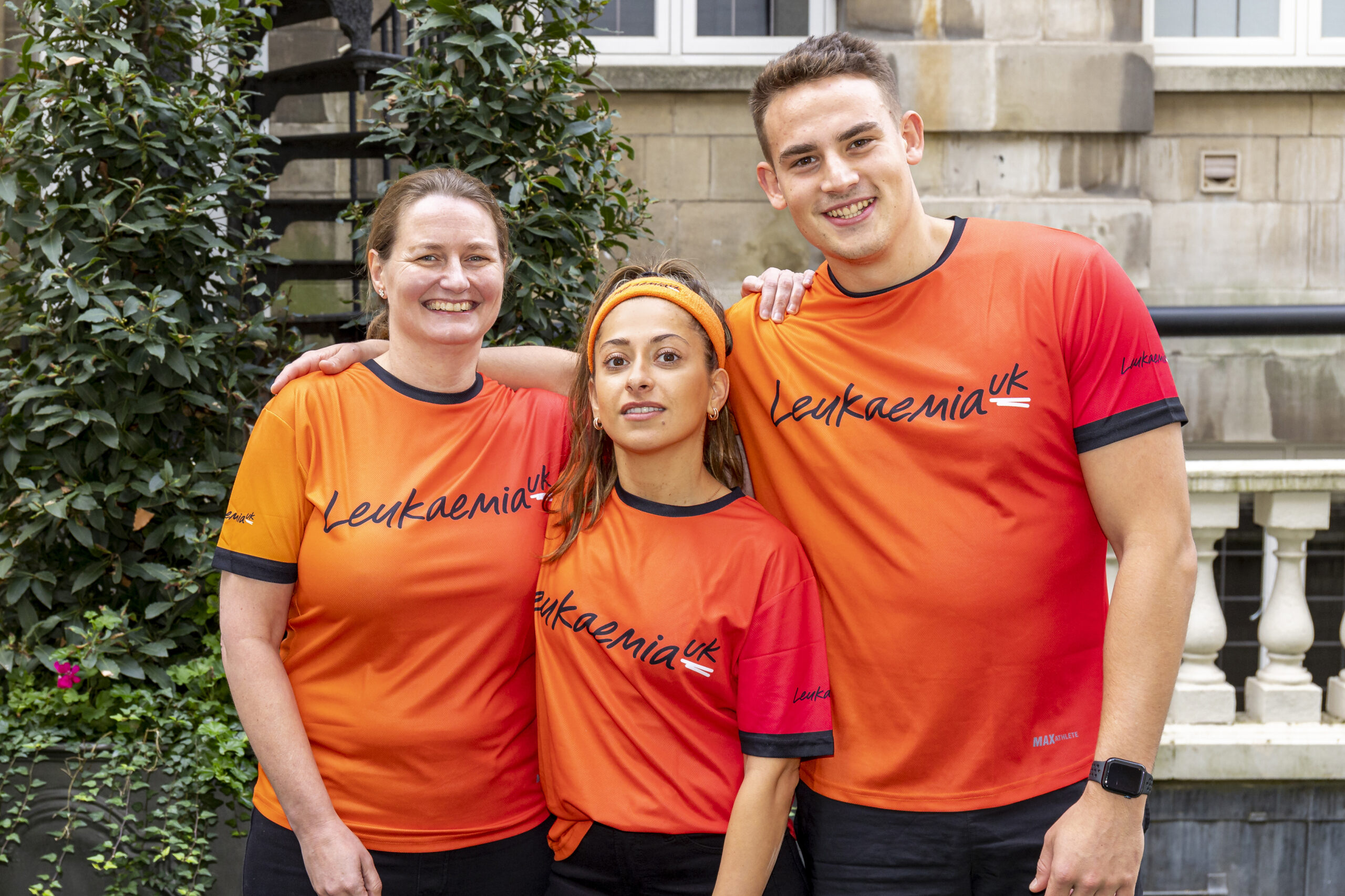 Three runners in Leukaemia UK T-shirts