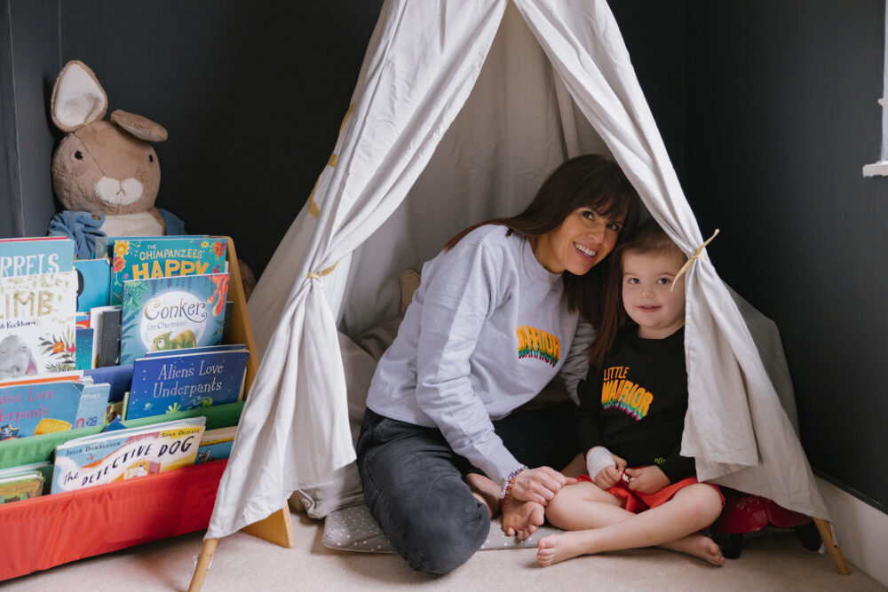 Hannah and Bodhi in den