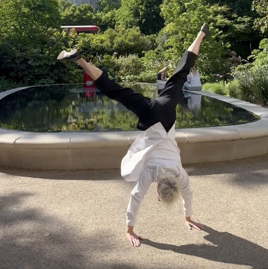 Lucy cartwheeling