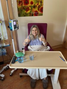 Michelle having her first chemo