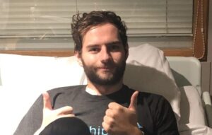 Dan's first chemotheraphy session after diagnosis