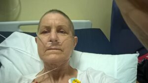 Sarah during her treatment