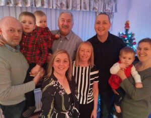 Andrew and his family during treatment