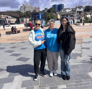 Maria with her daughter and sister in Portugal.