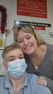 Maria with her work colleague