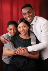 Paul Liba with mum and brother