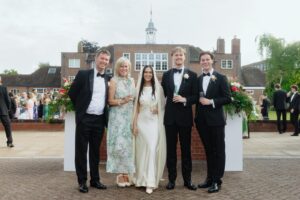 Charlie with his parents and brother