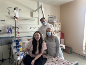 Ayley during her stem cell transplant