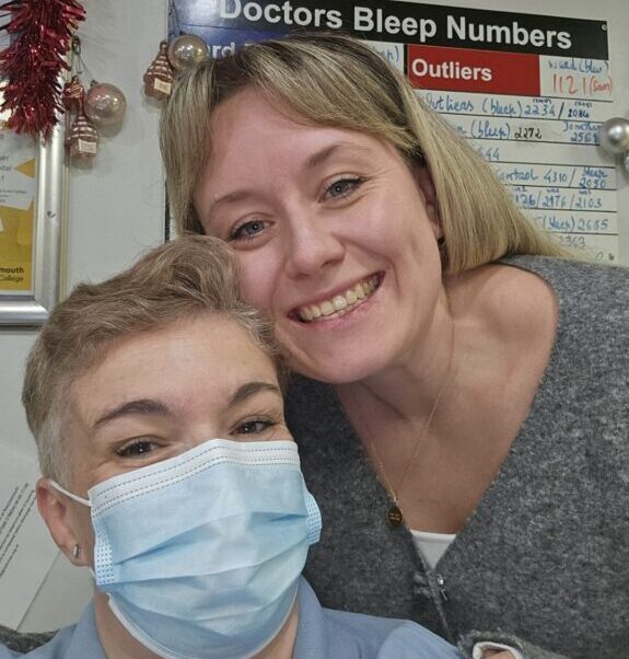 Maria with her work colleague