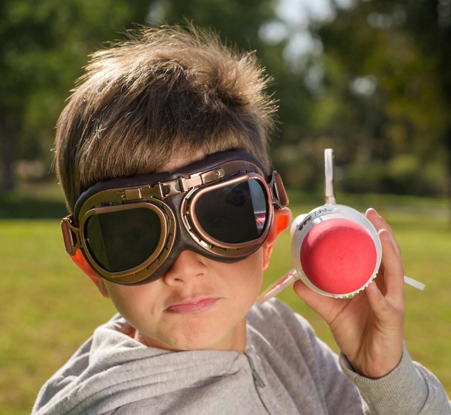 child with glasses