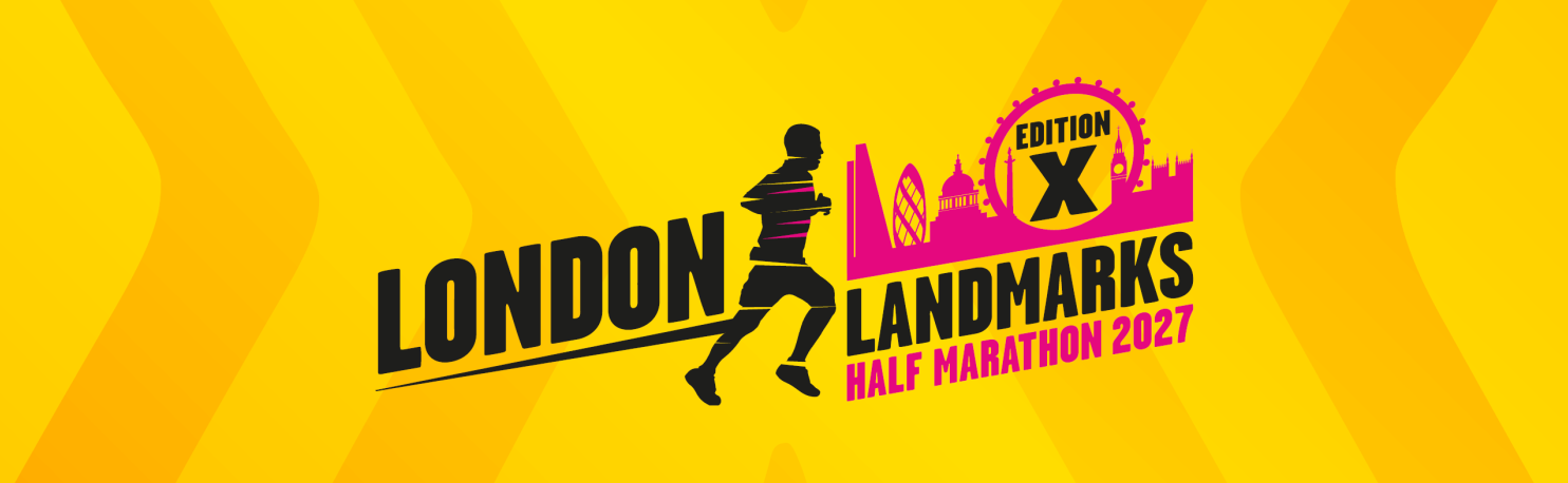 London Landmarks Half Marathon yellow poster banner image