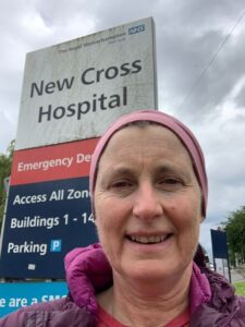 Ruth outside of hospital
