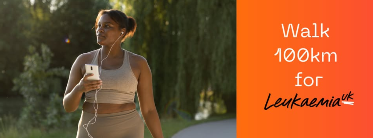 Women walking through a park in sportswear listening to music