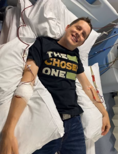 Charlotte's brother Matt donating cells